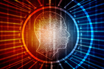 digital Artificial mind concept