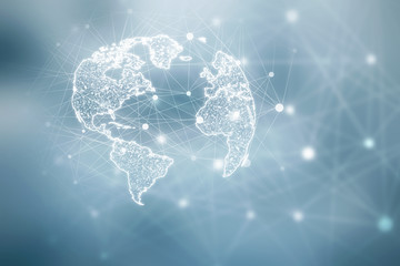 2d illustration world map abstract background