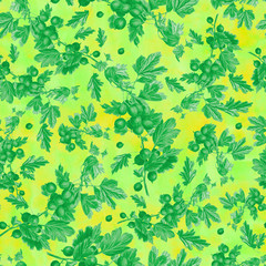 Materiał do szycia Beautiful modern seamless pattern with floral ornaments. Watercolor multicolored plants background for textiles, packaging, decorating.