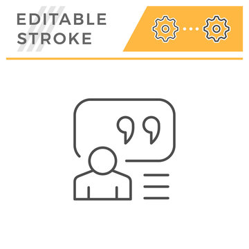 Person Quote Editable Stroke Line Icon