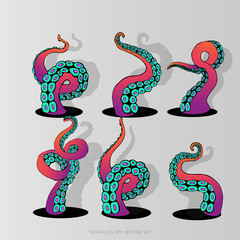 Futuristic DIY set with colorful tentacles of an octopus frame