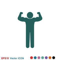 Bodybuilder icon, muscle sign. Vector illustration for web design