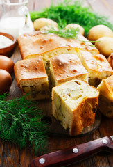 Pie with potatoes and dill