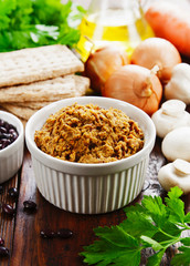 Pate with red beans and champignons