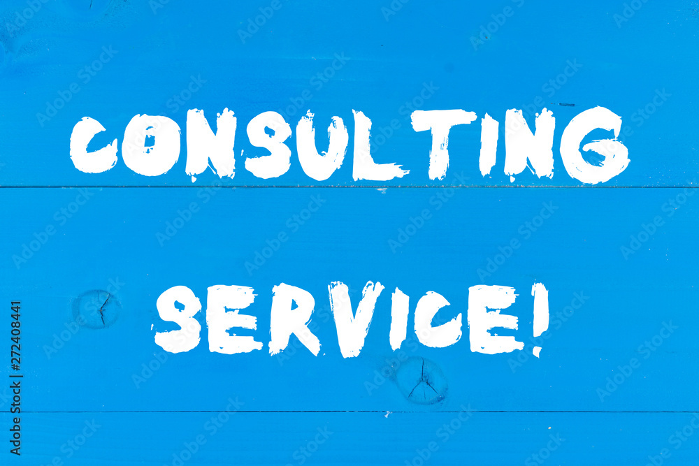 Poster writing note showing consulting service. business concept for experts that offers knowledge to a thi