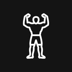 Bodybuilder icon, muscle sign. Vector illustration for web design