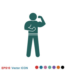 Bodybuilder icon, muscle sign. Vector illustration for web design