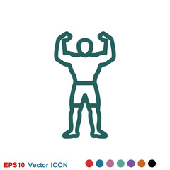 Bodybuilder icon, muscle sign. Vector illustration for web design