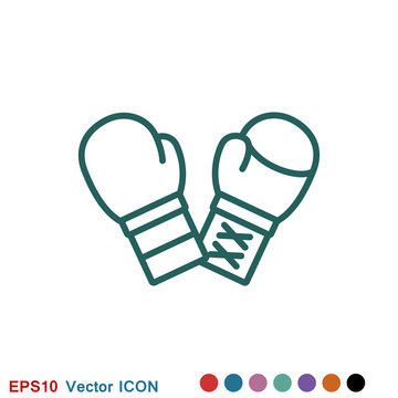 Boxing icon, equipment and sport vector graphics, symbol on a background