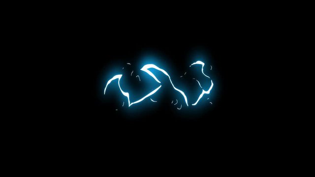 Energy animations pack, flash FX Energy Elements with glow effect. Black background.4K resolution.Cartoon Electric animations.