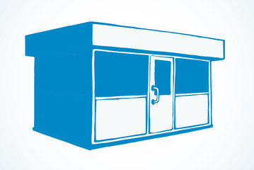 Shop stall. Vector drawing