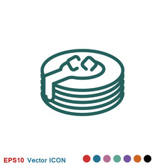 Breakfast icon. Vector symbol on a background