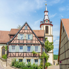Fototapeta premium Stadtansicht von Creglingen im Taubertal