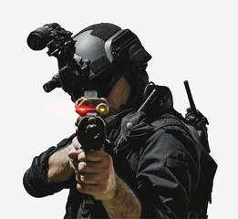 special forces soldier police, swat team member