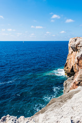 Binidali cliffs in Minorca, Balearic Islands, Spain.