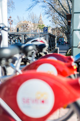 SEVICI, a public bicycle rental service in Seville, Spain