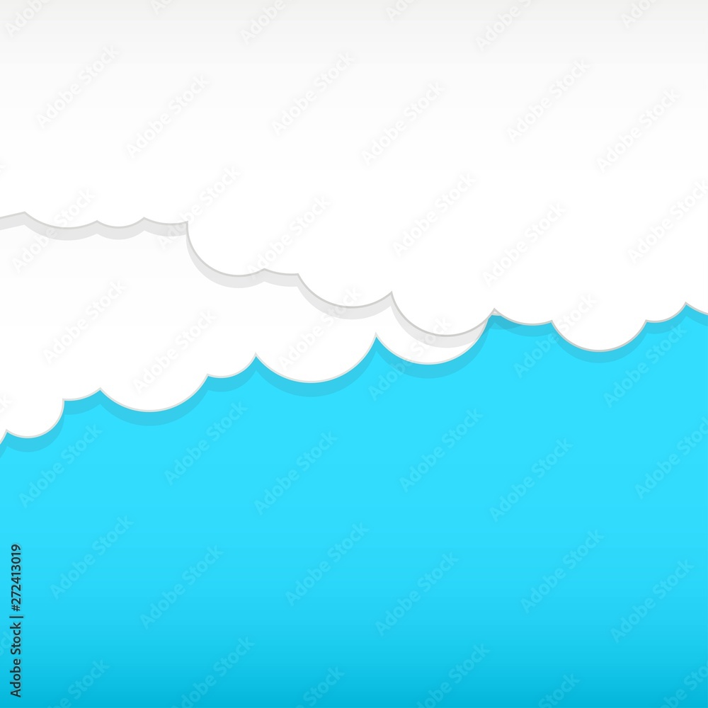 Poster abstract paper clouds in sky. mock up template for your design.