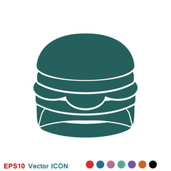 Burger icon vector of fast food set for UI and UX, website or mobile application