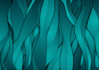 Turquoise abstract paper waves corporate background