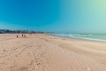 The beach of Jeffreys Bay - south african capital of surfing