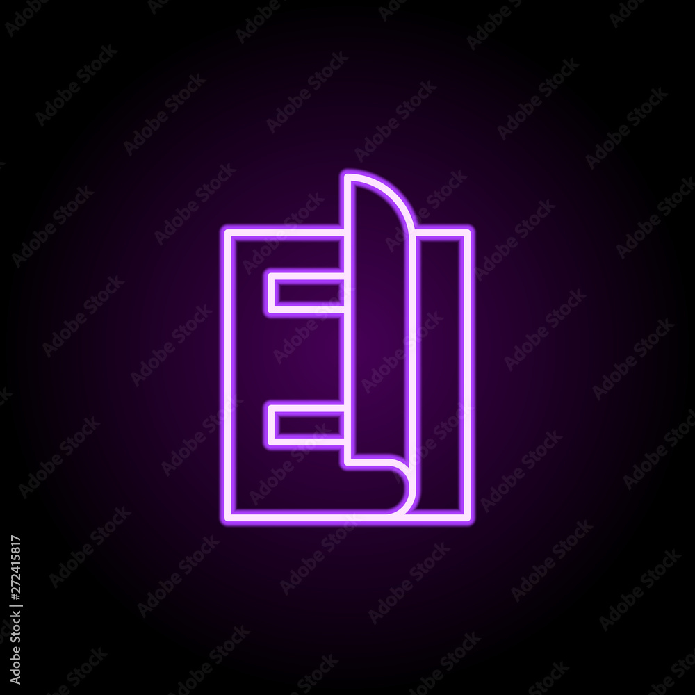 Poster editorial, magazine neon icon. elements of editorial design set. simple icon for websites, web desig