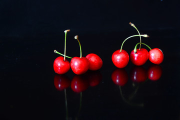 cherries on white background