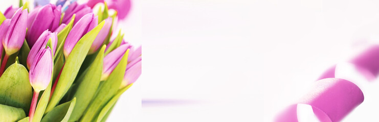 Bouquet of beautiful pink tulips