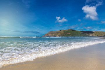 Big empty Allans beach near Dunedin, New Zealand