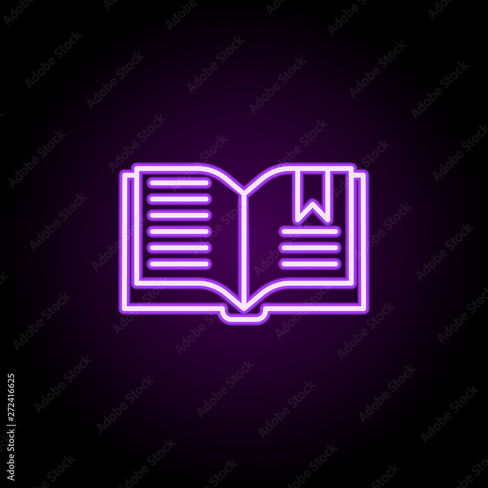 Aufkleber editorial, book neon icon. elements of editorial design set. simple icon for websites, web design, m