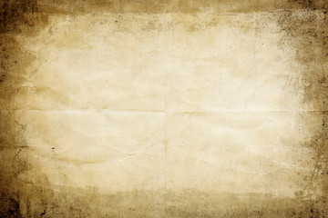 Old crumpled paper background or texture