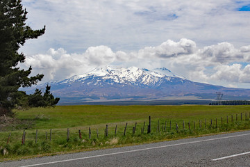 Panoramic view of Mount Ngauruhoe in Tongariro National Park. It featured as Mount doom in the Lord...