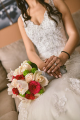 Obraz na płótnie Canvas Beautiful wedding bouquet for bride