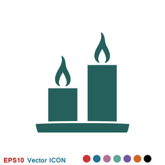 Candle vector icon. Light concept. Can be used for topics like celebration, holiday, decoration. Candles icons