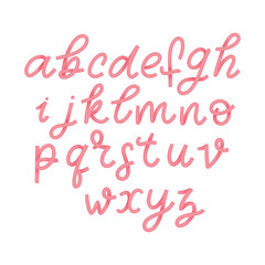 Hand drawn typeface set isolated on white. Brush painted characters: lowercase and uppercase.  logo font. Typography alphabet for your designs: logo, typeface, card, wedding invitation.