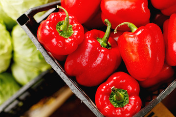 red peppers in a bowl