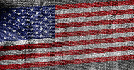 USA Independence Day flag against the background of the fabric texture