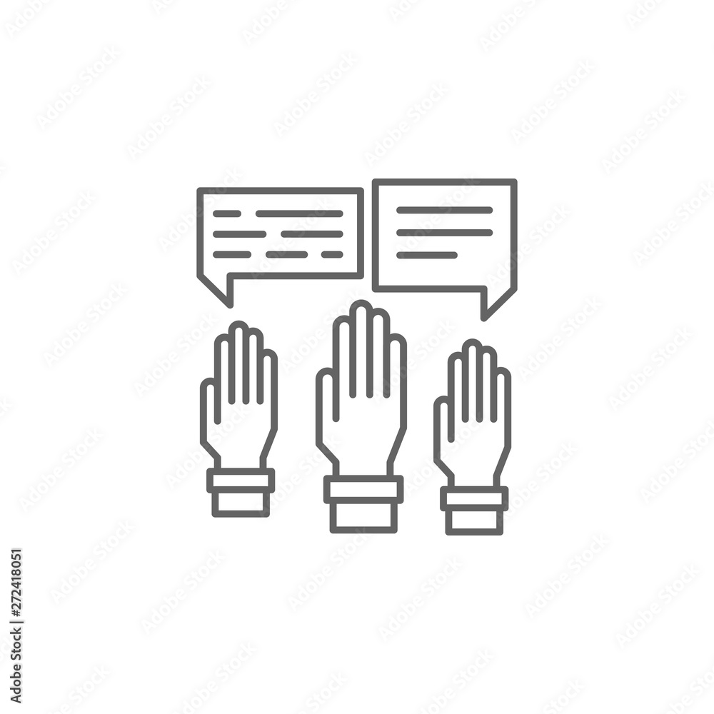 Poster team, motivation icon. element of teamwork icon. thin line icon for website design and development, 