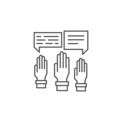 Fototapeta premium Team, motivation icon. Element of teamwork icon. Thin line icon for website design and development, app development. Premium icon