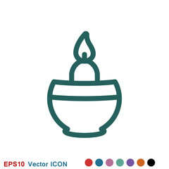 Candle vector icon. Light concept. Can be used for topics like celebration, holiday, decoration. Candles icons