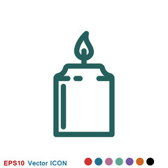 Candle vector icon. Light concept. Can be used for topics like celebration, holiday, decoration. Candles icons