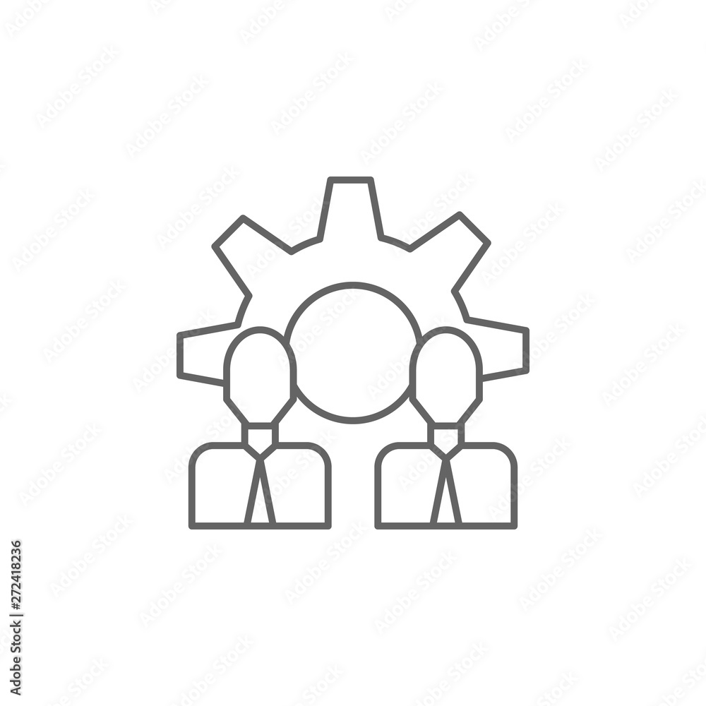 Poster teamwork, team icon. element of teamwork icon. thin line icon for website design and development, ap