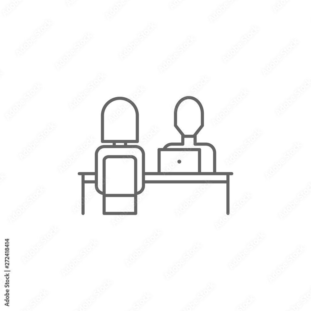 Poster reception, talking businessman icon. element of teamwork icon. thin line icon for website design and