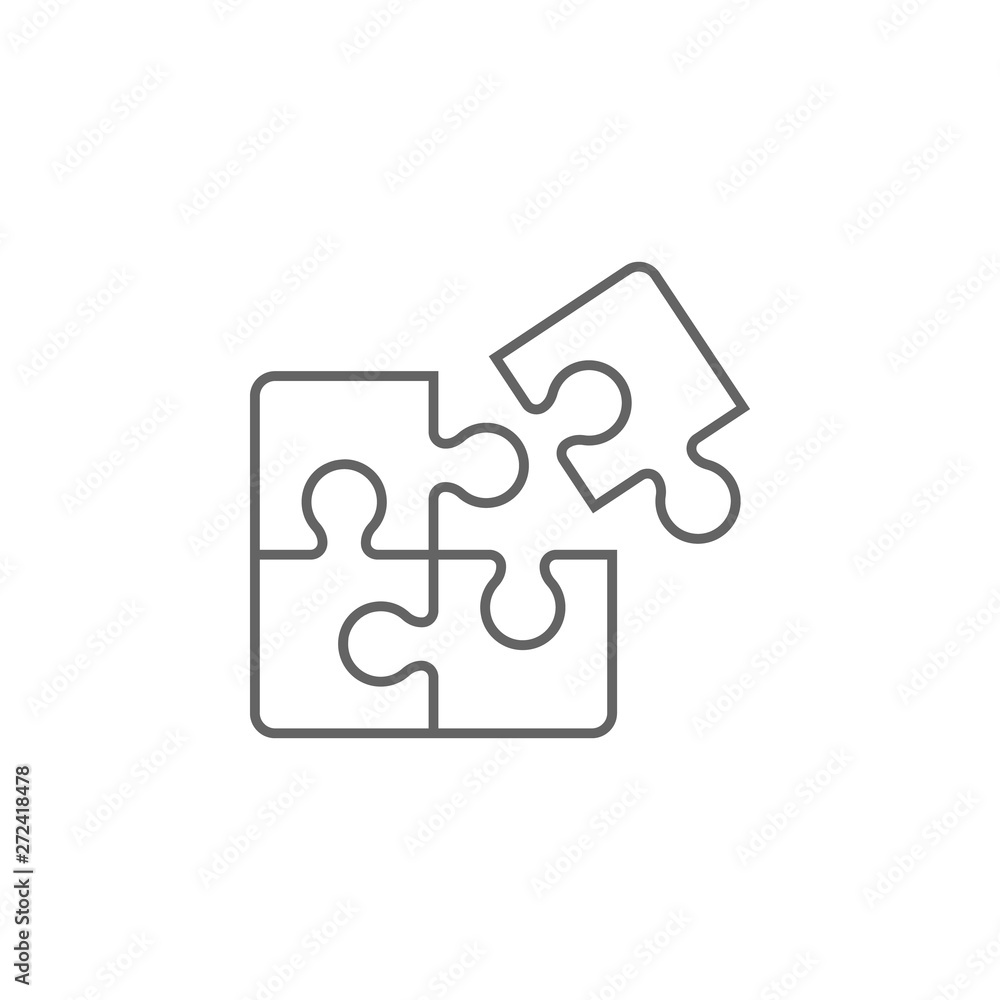 Poster puzzle, teamwork icon. element of teamwork icon. thin line icon for website design and development, 