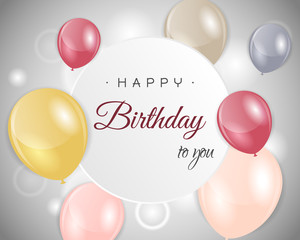 Birthday vector illustration. Abstract background. Happy birthday to you card on white background