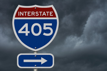 I-405 interstate USA highway road sign