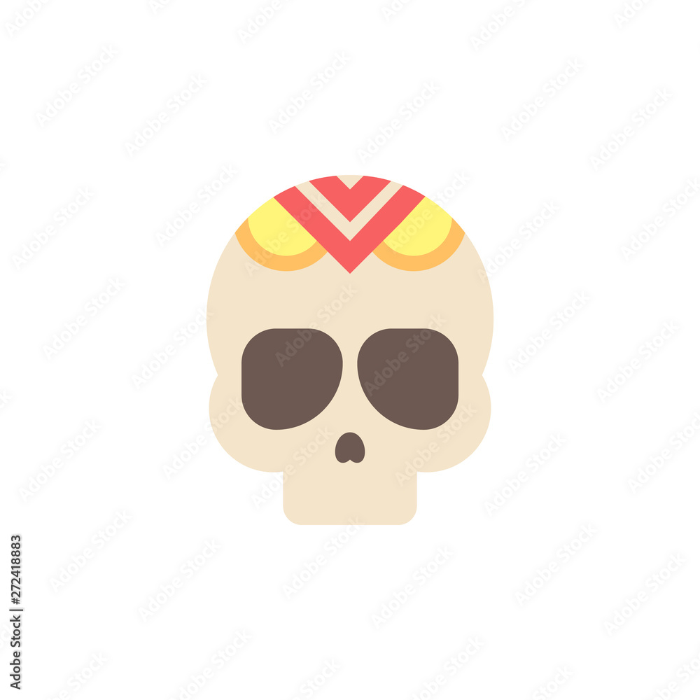 Poster skull color icon. element of boho color icon. premium quality graphic design icon. signs and symbols