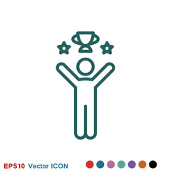 Champion vector icon, flat design for web or mobile app, award symbol.