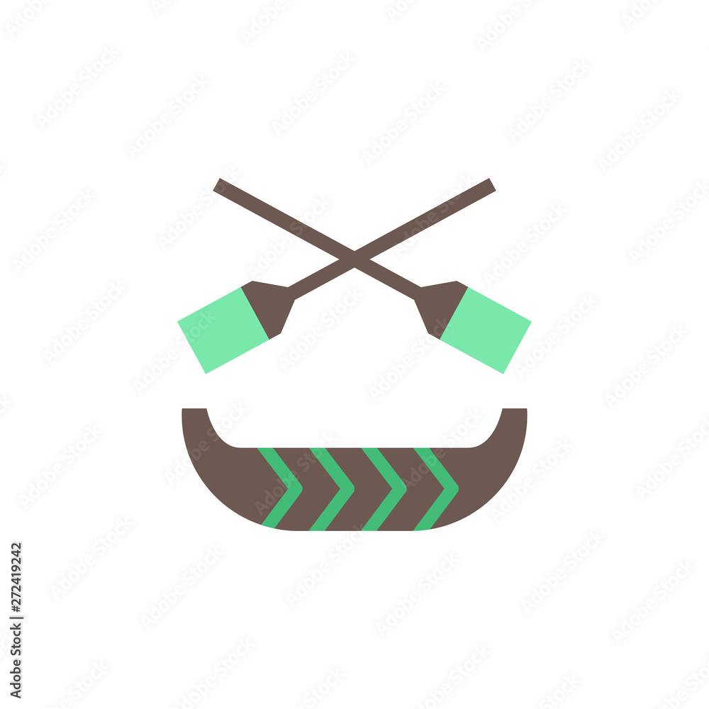 Poster canoe color icon. element of boho color icon. premium quality graphic design icon. signs and symbols