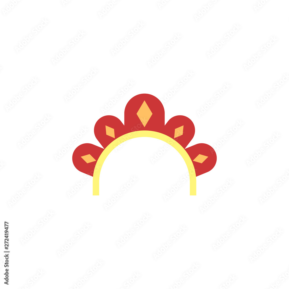Poster crown color icon. element of boho color icon. premium quality graphic design icon. signs and symbols