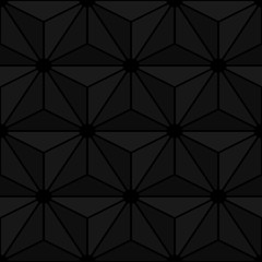 Dark seamless 3d texture. Creative black polygonal repeatable pattern. Decorative futuristic background